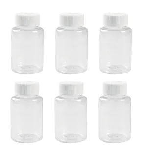 12PCS 100ml Clear Empty Plastic Bottles Box with White Screw Cap Portable Solid Powder Case Holder Storage Container for Liquid Chemical Dispense