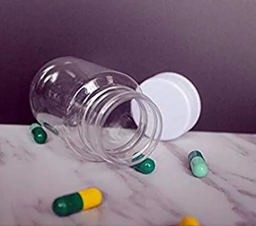 12PCS 100ml Clear Empty Plastic Bottles Box with White Screw Cap Portable Solid Powder Case Holder Storage Container for Liquid Chemical Dispense