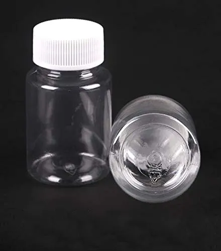 12PCS 100ml Clear Empty Plastic Bottles Box with White Screw Cap Portable Solid Powder Case Holder Storage Container for Liquid Chemical Dispense