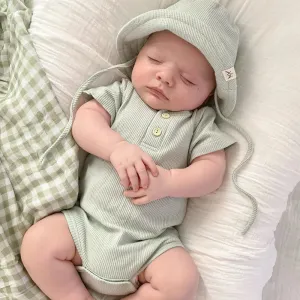 3 Little Crowns - Summer Bodysuit & Sunhat | Eucalyptus Green
