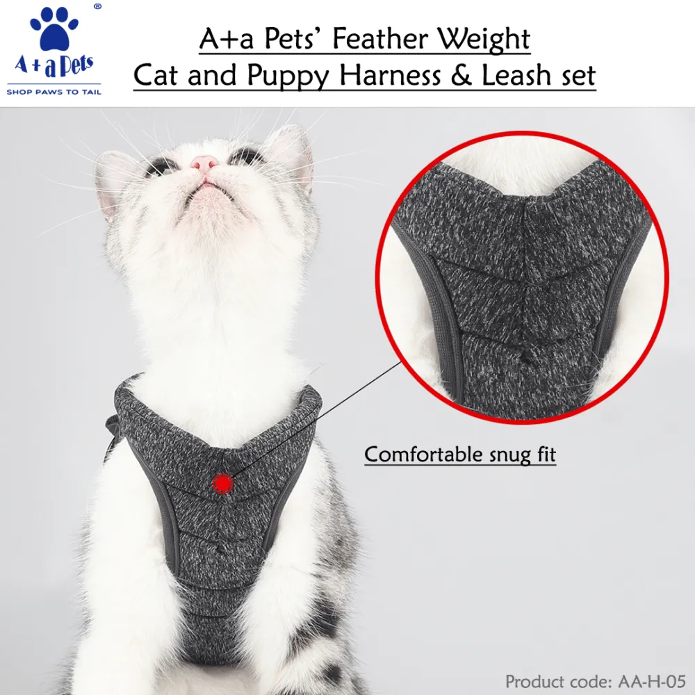 A Plus A Pets Feather Weight Harness & Leash Set for Dogs and Cats