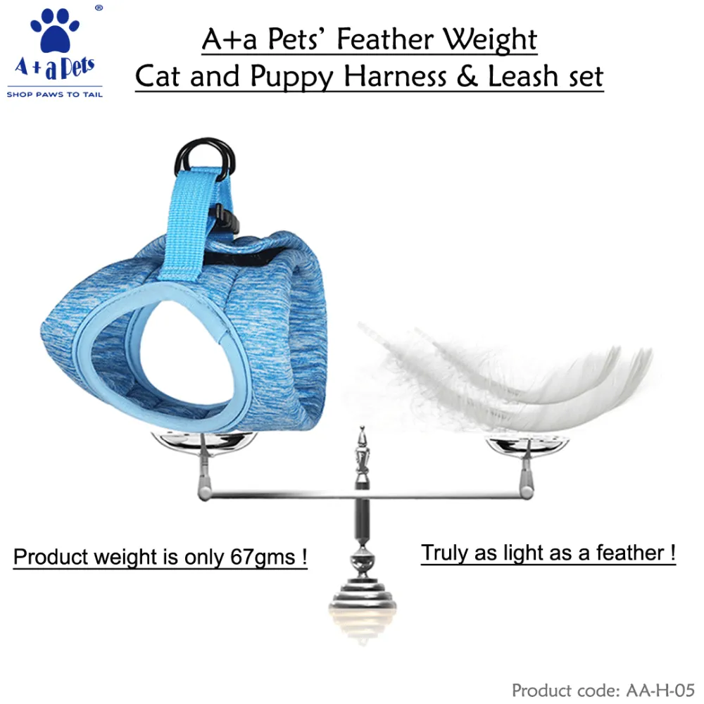 A Plus A Pets Feather Weight Harness & Leash Set for Dogs and Cats