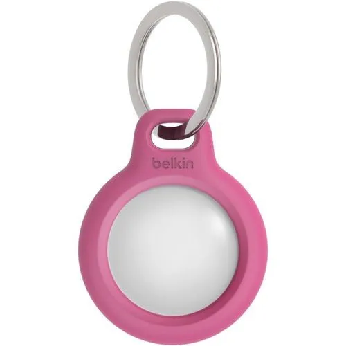 AirTag Secure Holder with Keyring, Pink