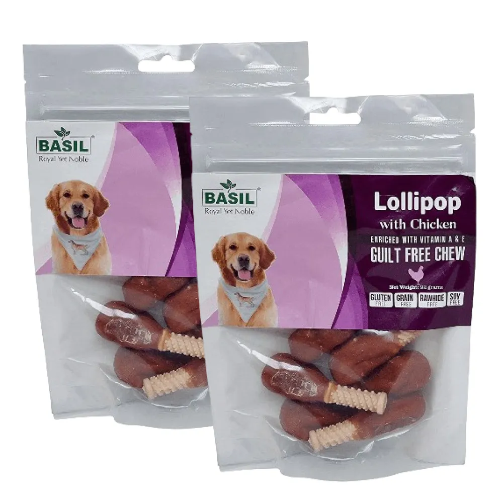 Basil Lollipop with Chicken Dog Chew Treat