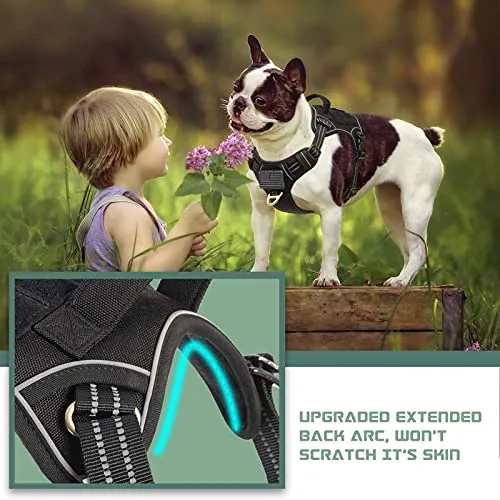 BUMBIN Tactical Dog Harness for Medium Dogs No Pull, Famous TIK Tok No Pull Dog Harness, Fit Smart Reflective Pet Walking Harness for Training, Adjustable Dog Vest Harness with Handle Pink Camo M