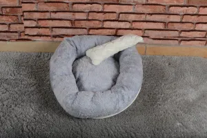 Cookie Pet Sherpa Polar Washable round Dog Cat Bed, 60 Cm, Gray