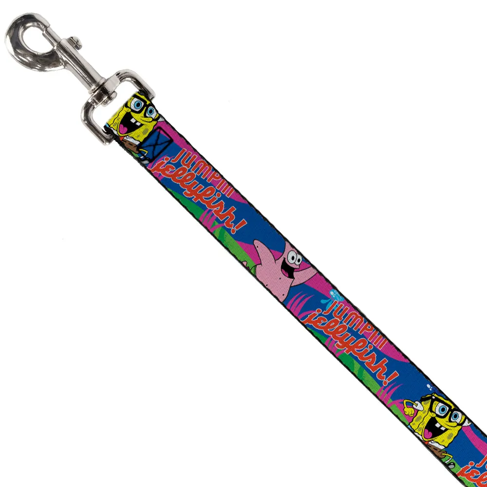 Dog Leash - Nerd SpongeBob & Patrick Starfish Running JUMPIN' JELLYFISH! Multi Color/Red