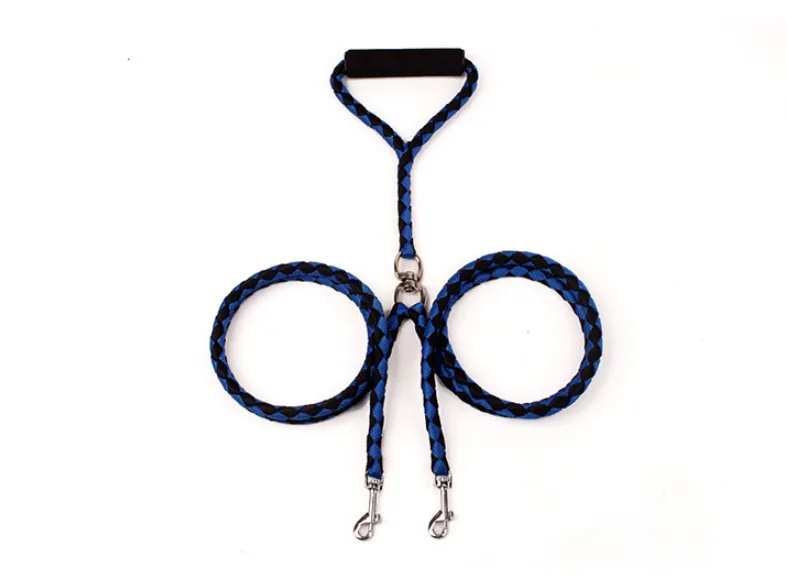 Double Dog Leash with Rubber Grip - 1.4m Polyester Rope