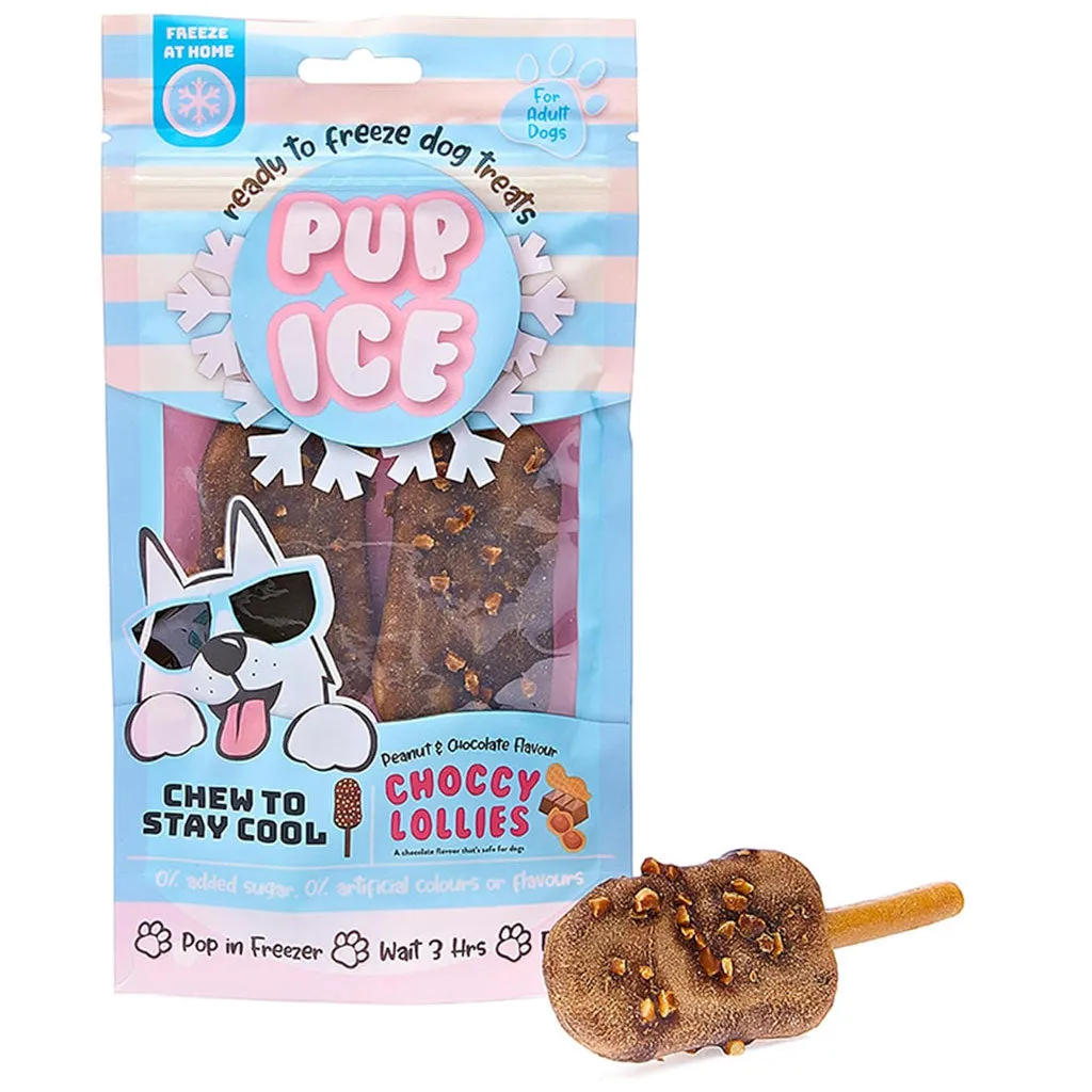 Ethical Pup Ice Choccy Lollies Peanut Butter & Chocolate Ready to Freeze Dog Treats, 2 pack