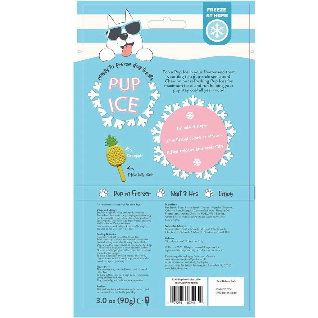 Ethical Pup Ice Fruity Lollies Ready to Freeze Dog Treats, 3-pack