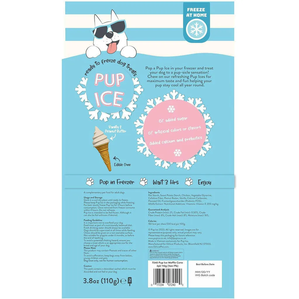 Ethical Pup Ice Waffle Cone Ready to Freeze Dog Treats, 2 pack