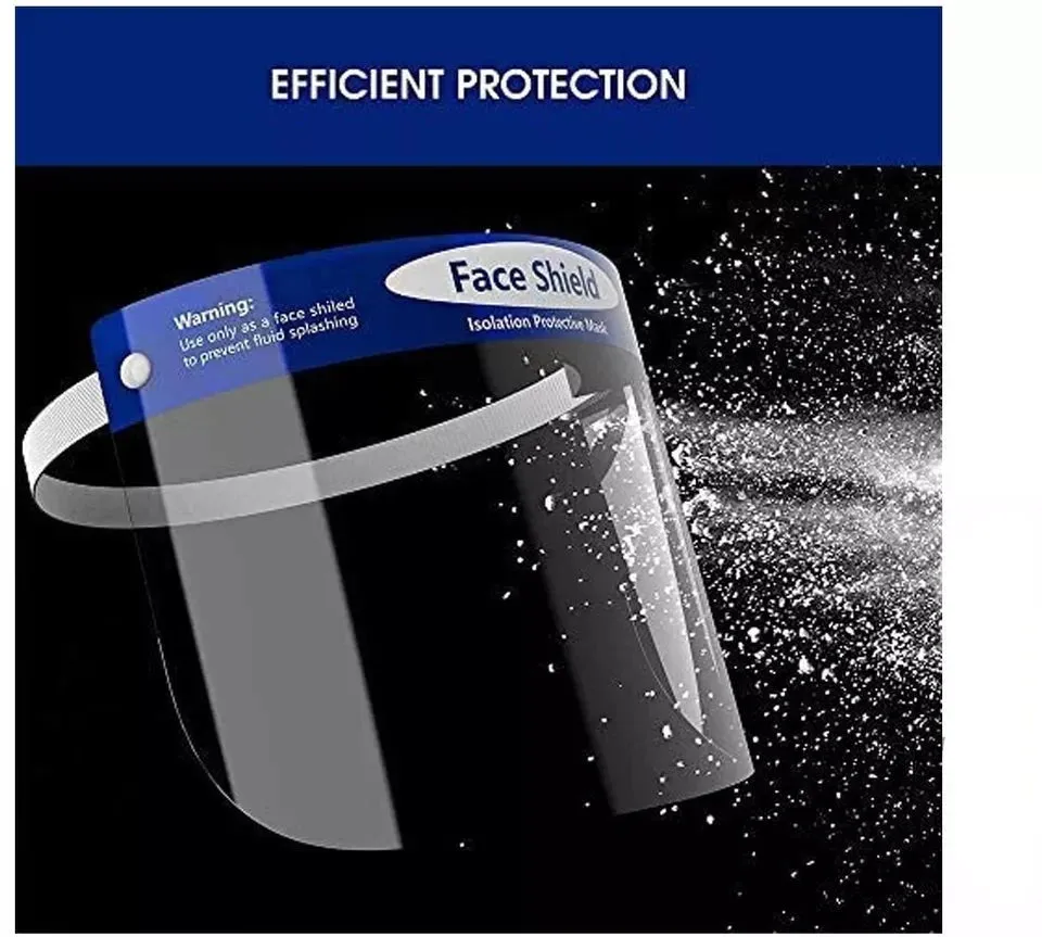 Face Protective Shield Anti Fog Full Face Splash Proof Top Cap Clear Hat (2 Pack)