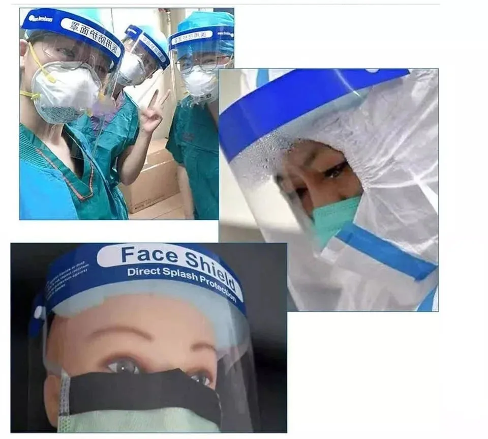 Face Protective Shield Anti Fog Full Face Splash Proof Top Cap Clear Hat (2 Pack)