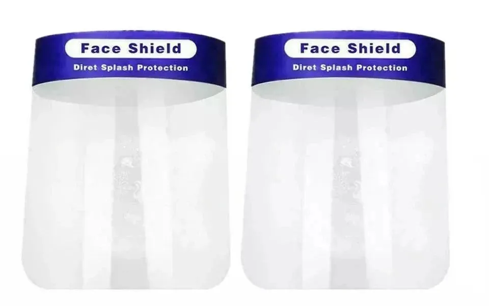 Face Protective Shield Anti Fog Full Face Splash Proof Top Cap Clear Hat (2 Pack)