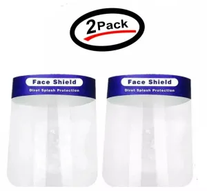 Face Protective Shield Anti Fog Full Face Splash Proof Top Cap Clear Hat (2 Pack)