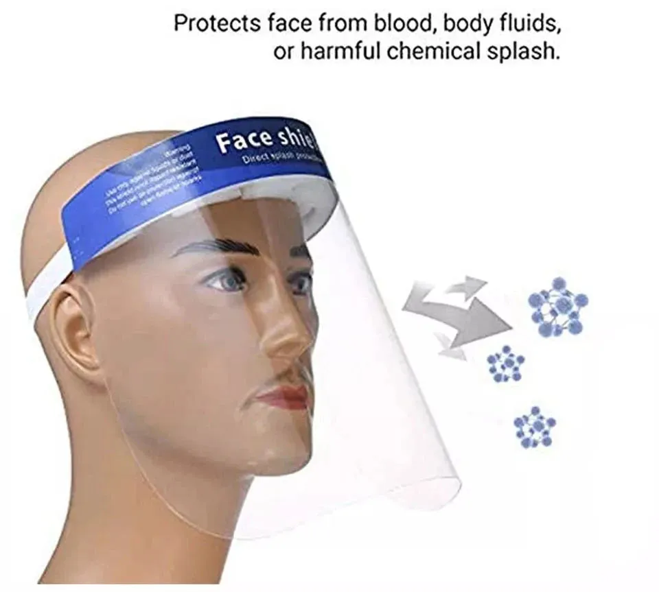 Face Protective Shield Anti Fog Full Face Splash Proof Top Cap Clear Hat (2 Pack)