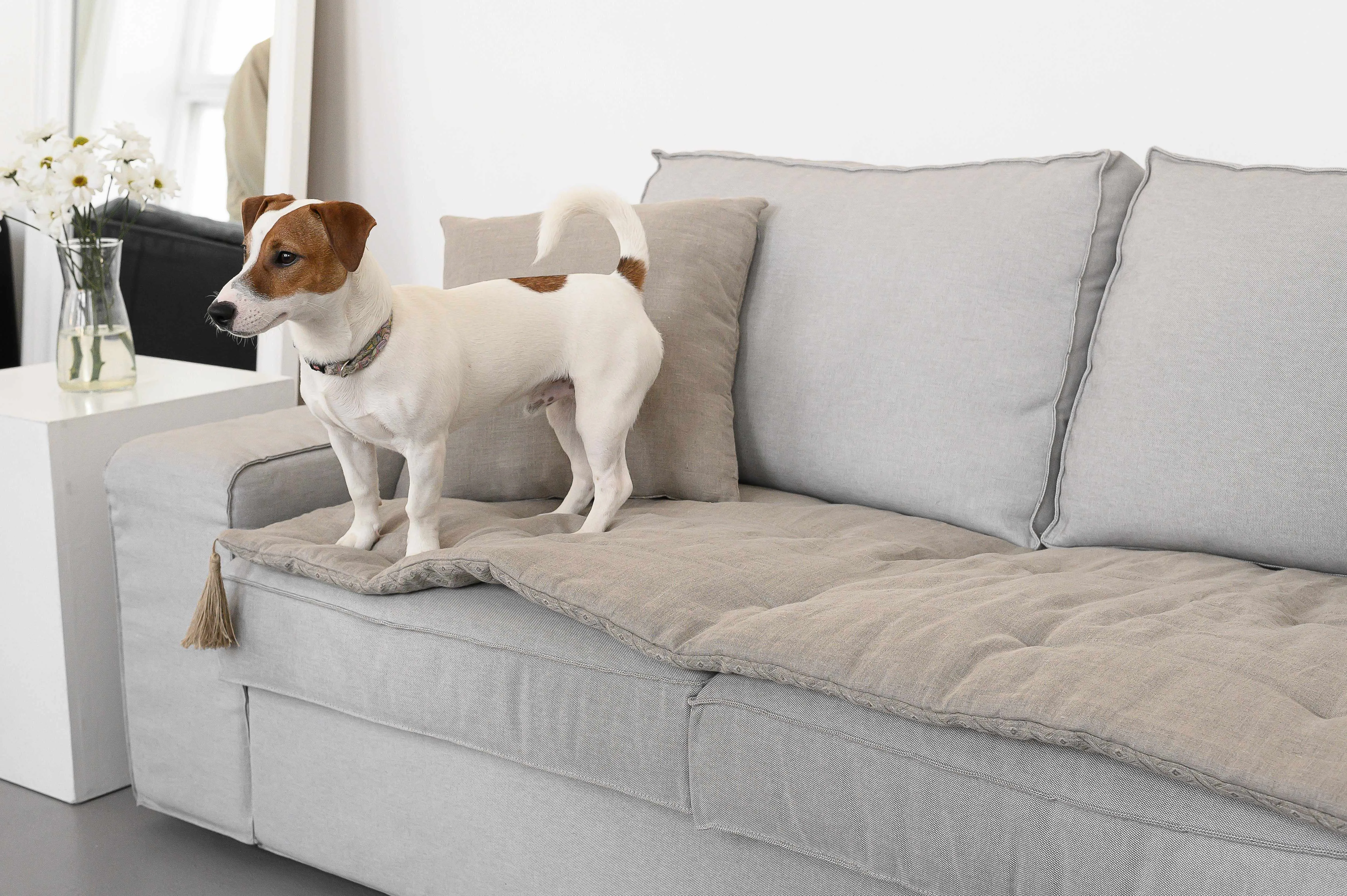 Hemp Linen Sofa Protector Covers for Dogs Cats Machine Washable Furniture Protectors Sofa & Couch Slipcovers Custom made sizes Sofa Topper