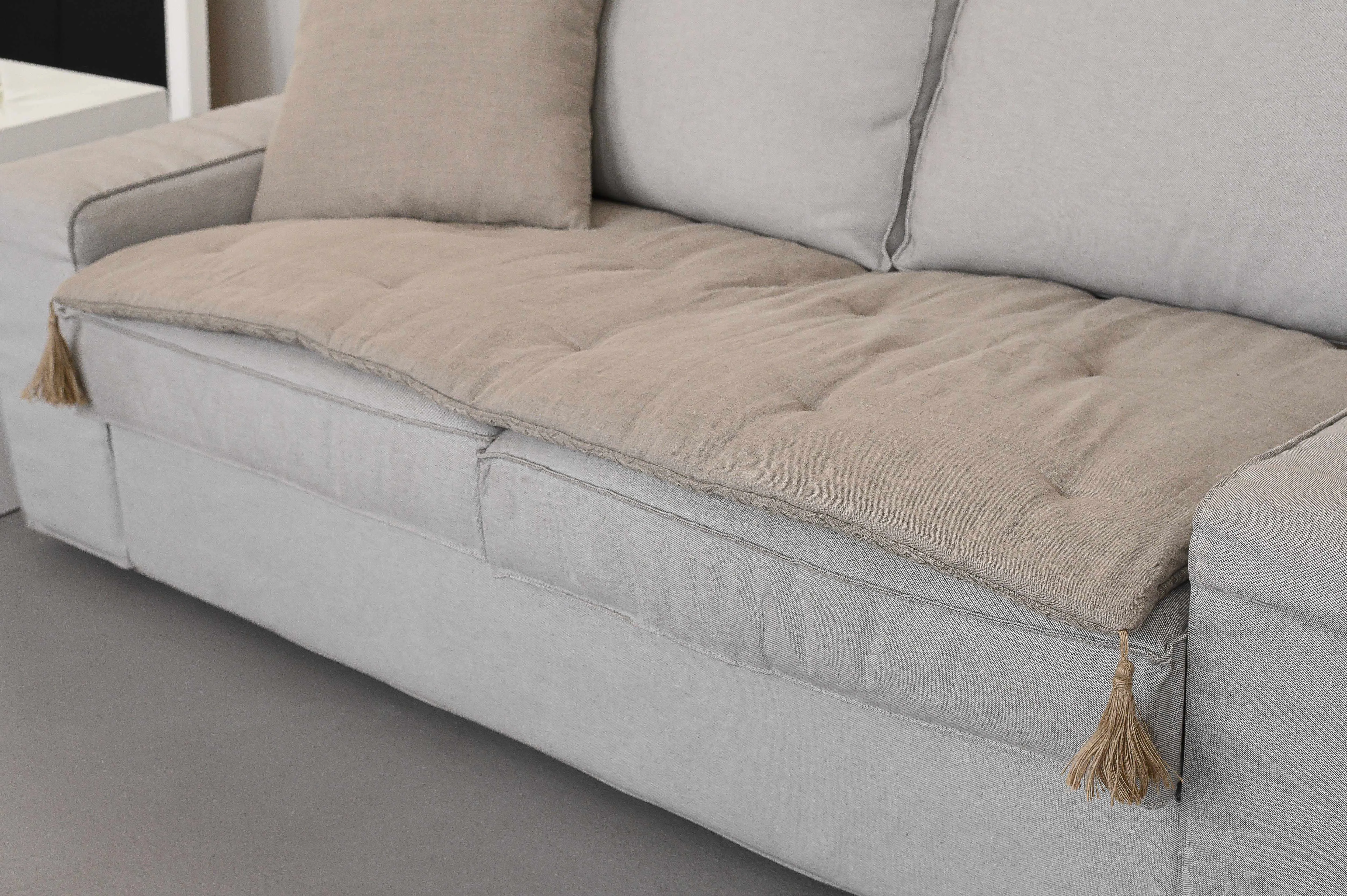 Hemp Linen Sofa Protector Covers for Dogs Cats Machine Washable Furniture Protectors Sofa & Couch Slipcovers Custom made sizes Sofa Topper