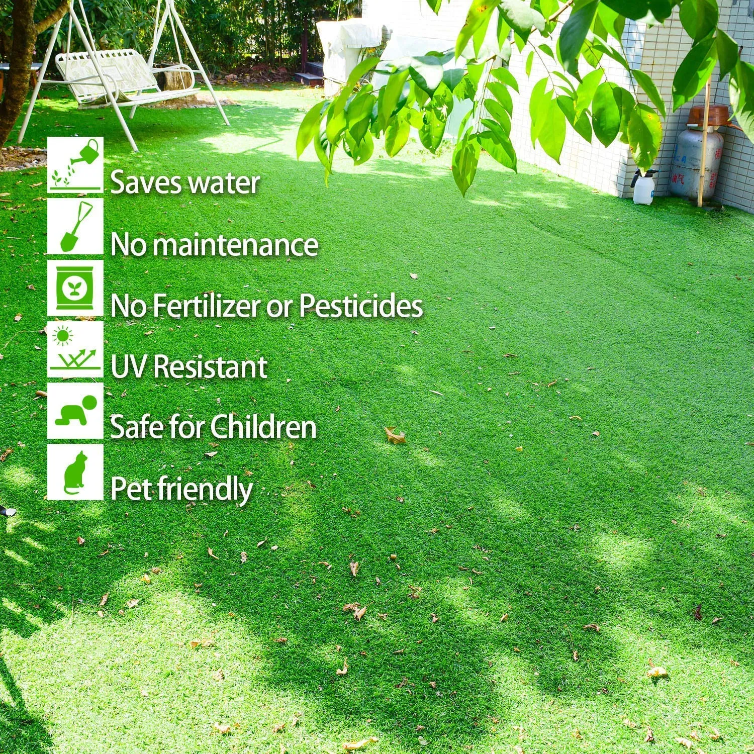 Kube Industries 35 MM Artificial Grass Indoor Outdoor Garden Lawn Landscape Synthetic Grass Mat (18" X 30") Green-HS_38_HEARTH21099