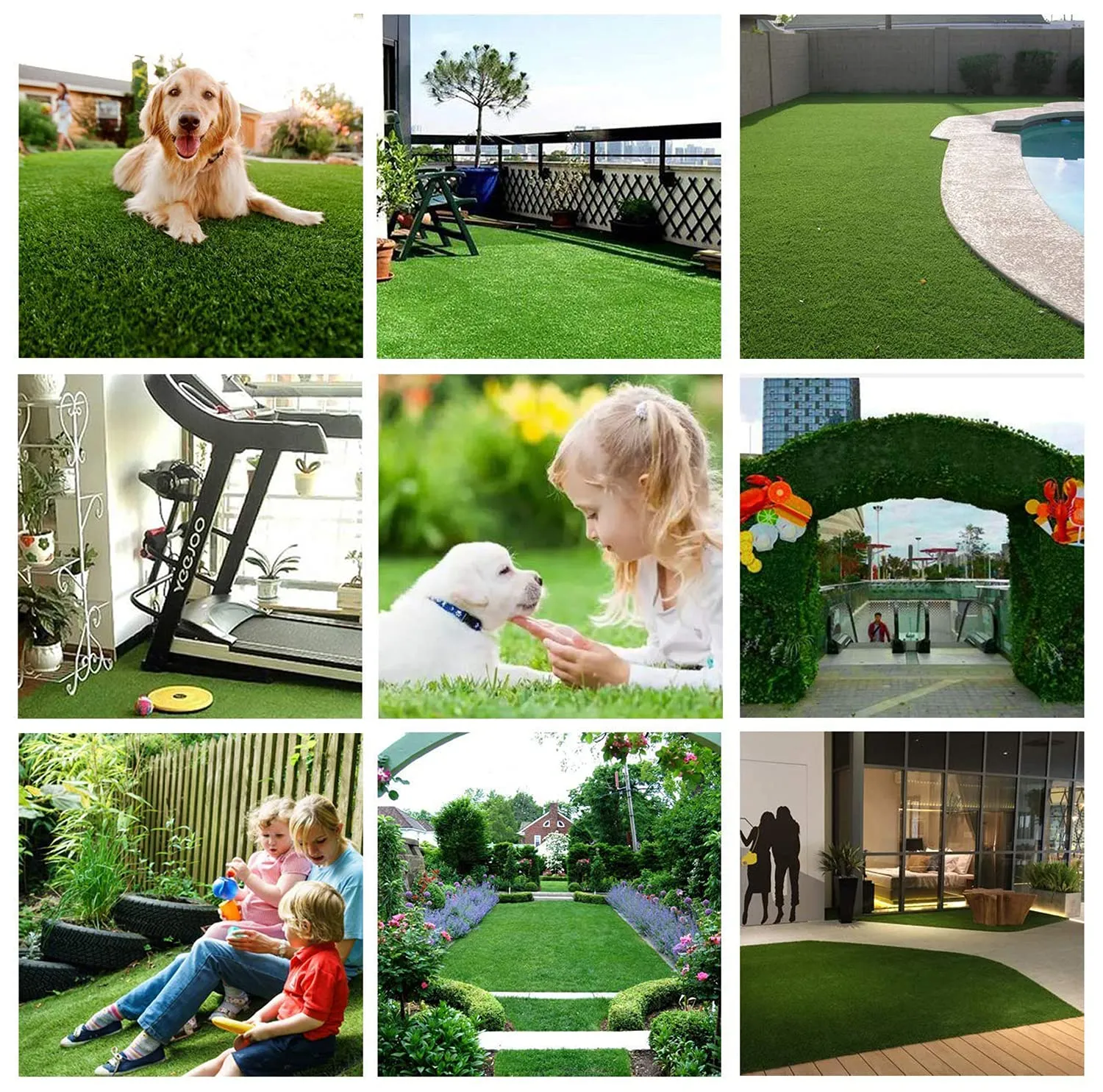 Kube Industries 35 MM Artificial Grass Indoor Outdoor Garden Lawn Landscape Synthetic Grass Mat (18" X 30") Green-HS_38_HEARTH21099
