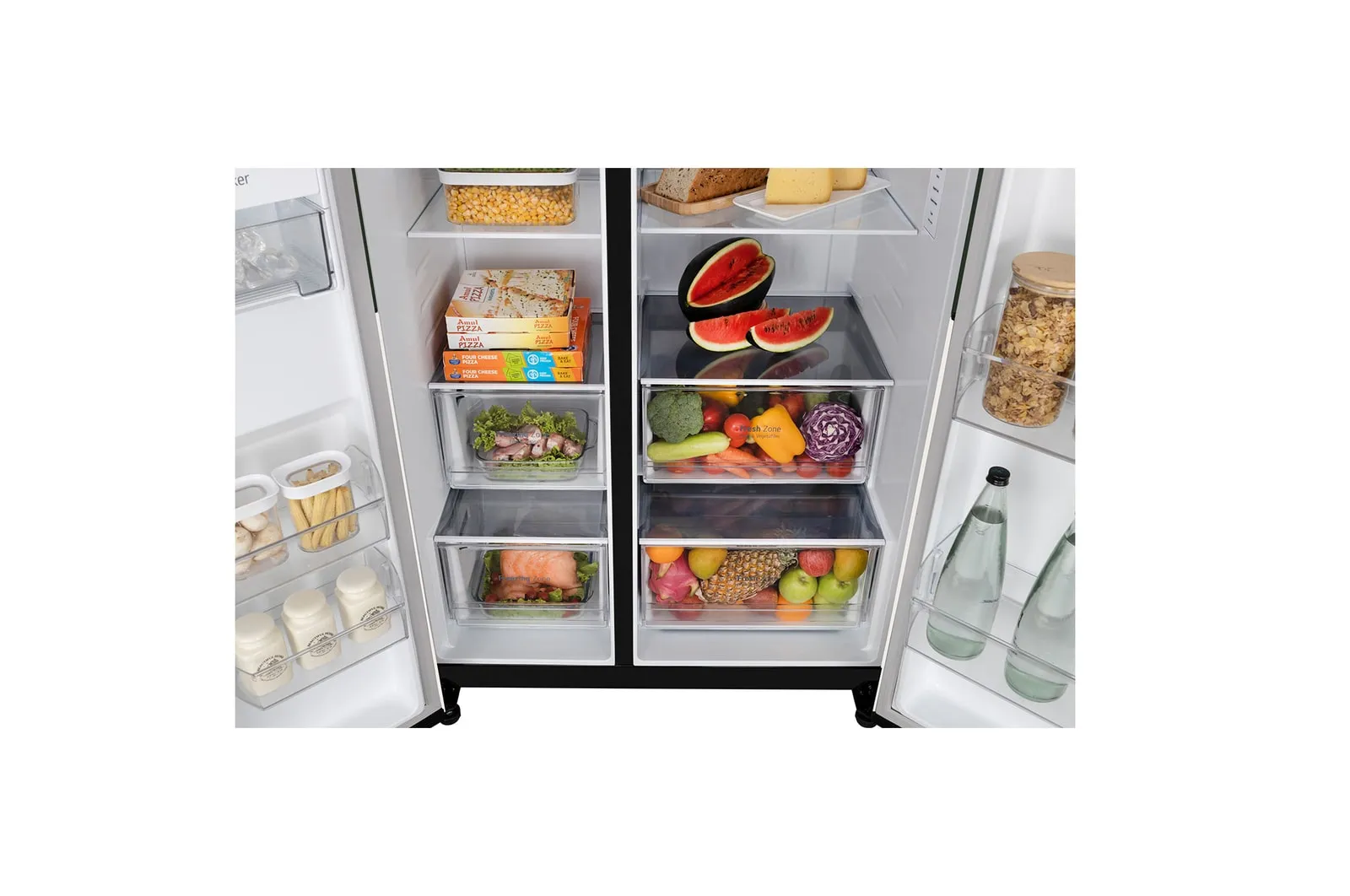 LG GL-B257EET3 650L Side-By-Side Refrigerator with Door Cooling ™, WiFi Convertible, Smart Diagnosis
