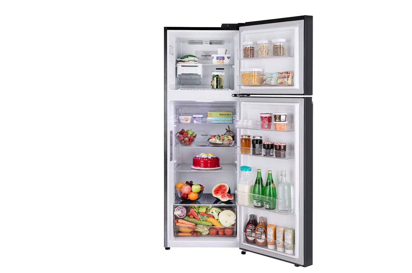 LG GL-T342TESX 322L Double Door Refrigerator, LG ThinQ, Wifi Convertible  Door Cooling , Ebony Sheen, 3 Star