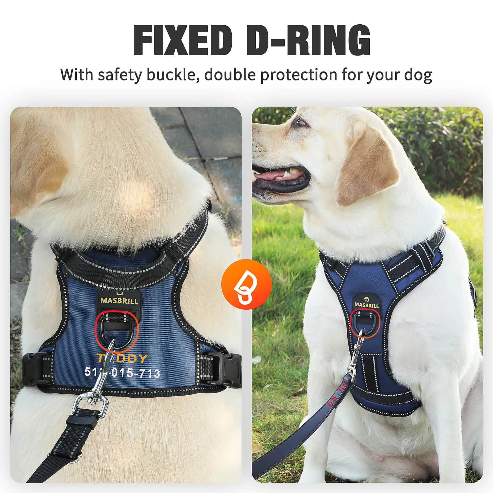 MASBRILL Custom Dog Harness with name
