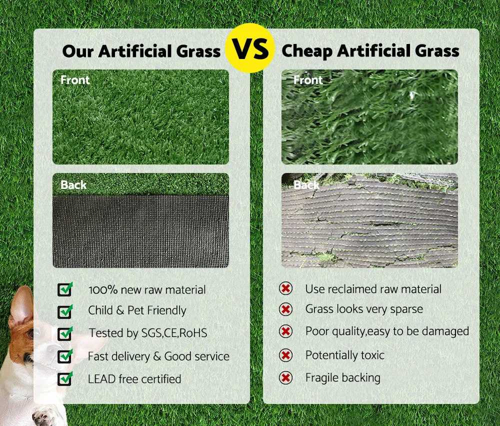 MOBI OUTDOOR 2x5m Artificial Grass Synthetic Fake 10SQM Turf Plant Lawn 17mm