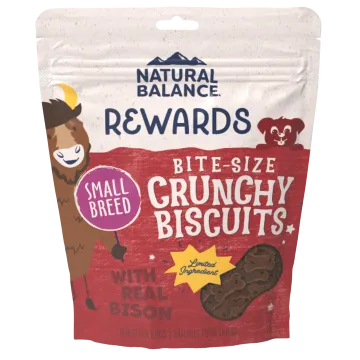 Natural Balance Crunchy Biscuits With Real Bison Small Breed Recipe Dog Treats