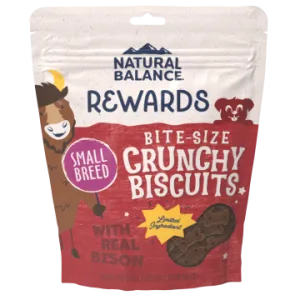 Natural Balance Crunchy Biscuits With Real Bison Small Breed Recipe Dog Treats