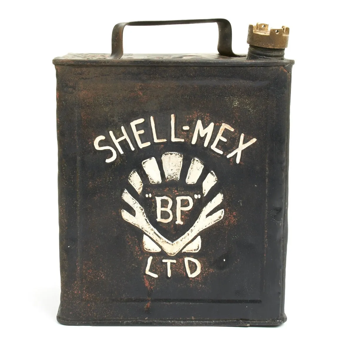 Original British WWII Vickers Machine Gun Water SHELL MEX BP LTD Spirit Can - Petrol 2 Gallons