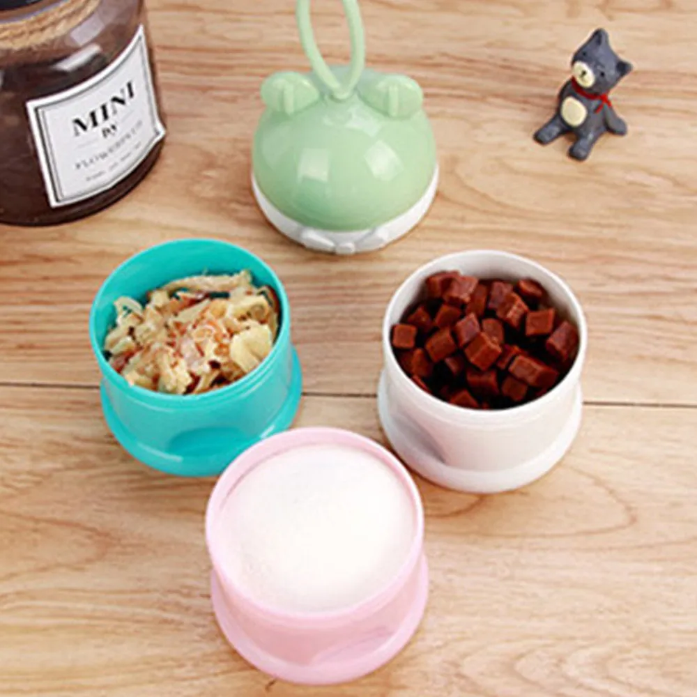 PAWS ASIA Manufacturers BPA Free Cute Portable Multi Use 3 Layers Pet Water Bottle Snack Storage