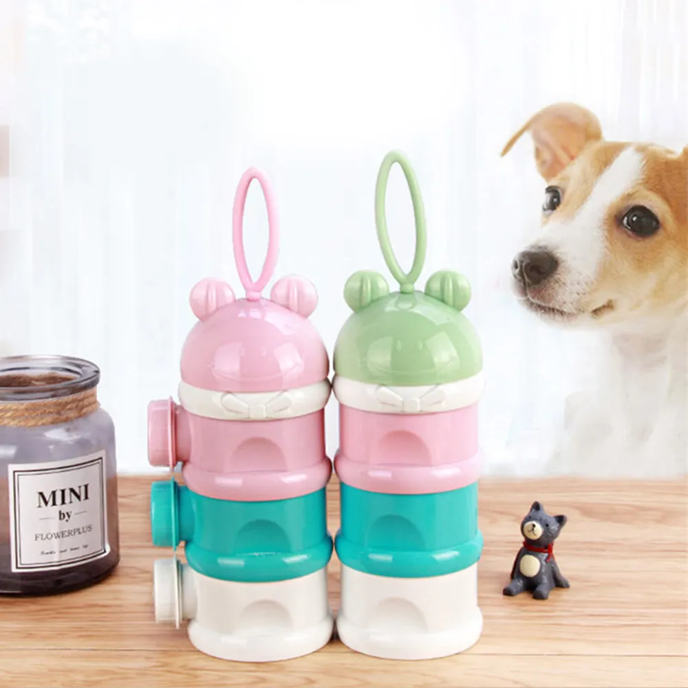 PAWS ASIA Manufacturers BPA Free Cute Portable Multi Use 3 Layers Pet Water Bottle Snack Storage