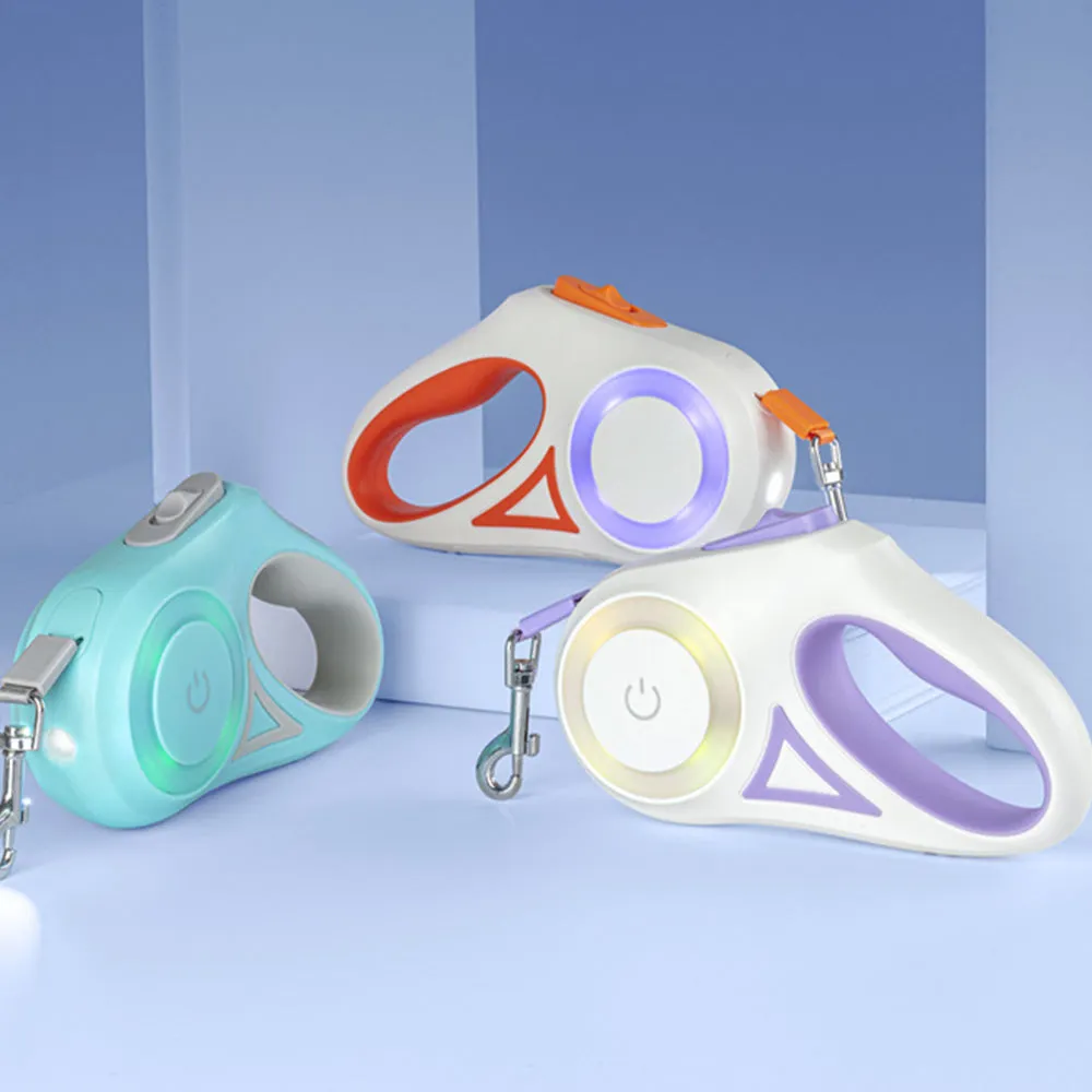 PAWS ASIA Suppliers Hot Selling Pet Accessories Luxury Fashion Retractable LED Light Dog Leash 3m