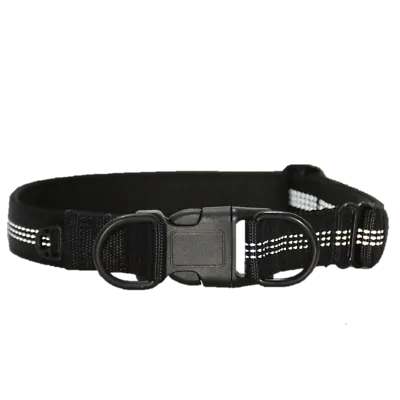 Pet Dog Collar Leash Nylon Adjustable Comfort Padded Size S M L XL Black Red