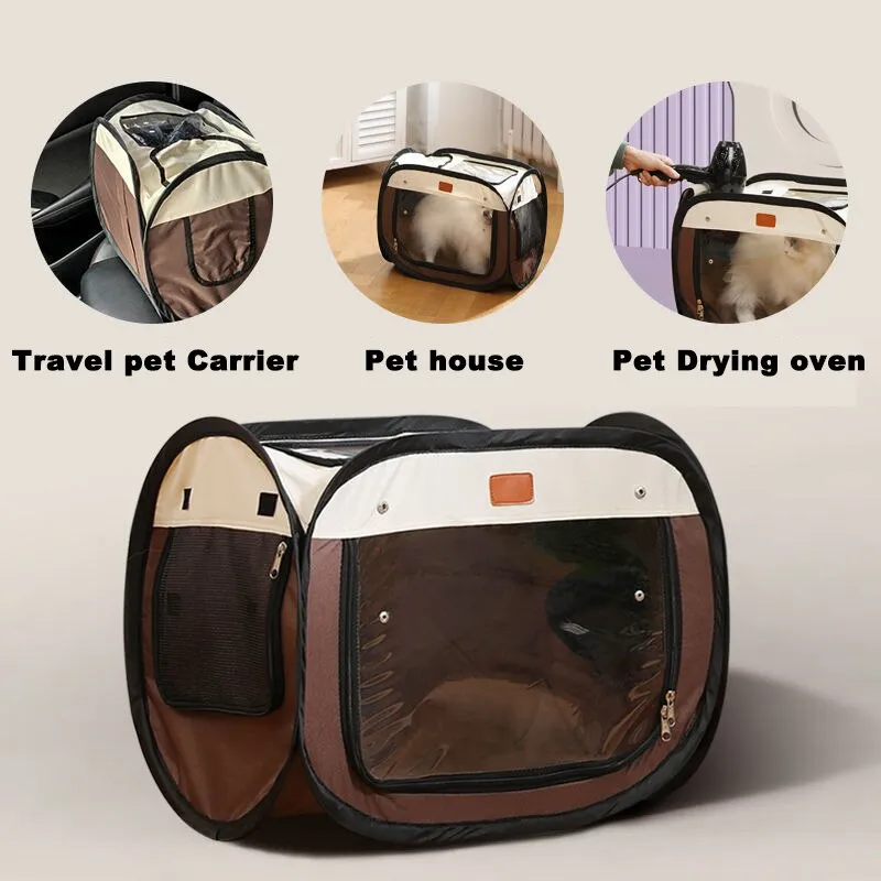 Pet Drying Box Cat Dog Bathing Grooming House Folding Dogs Hair Dryer Blow Box Foldable Portable Pet Cage Tent Bag Puppy Cage