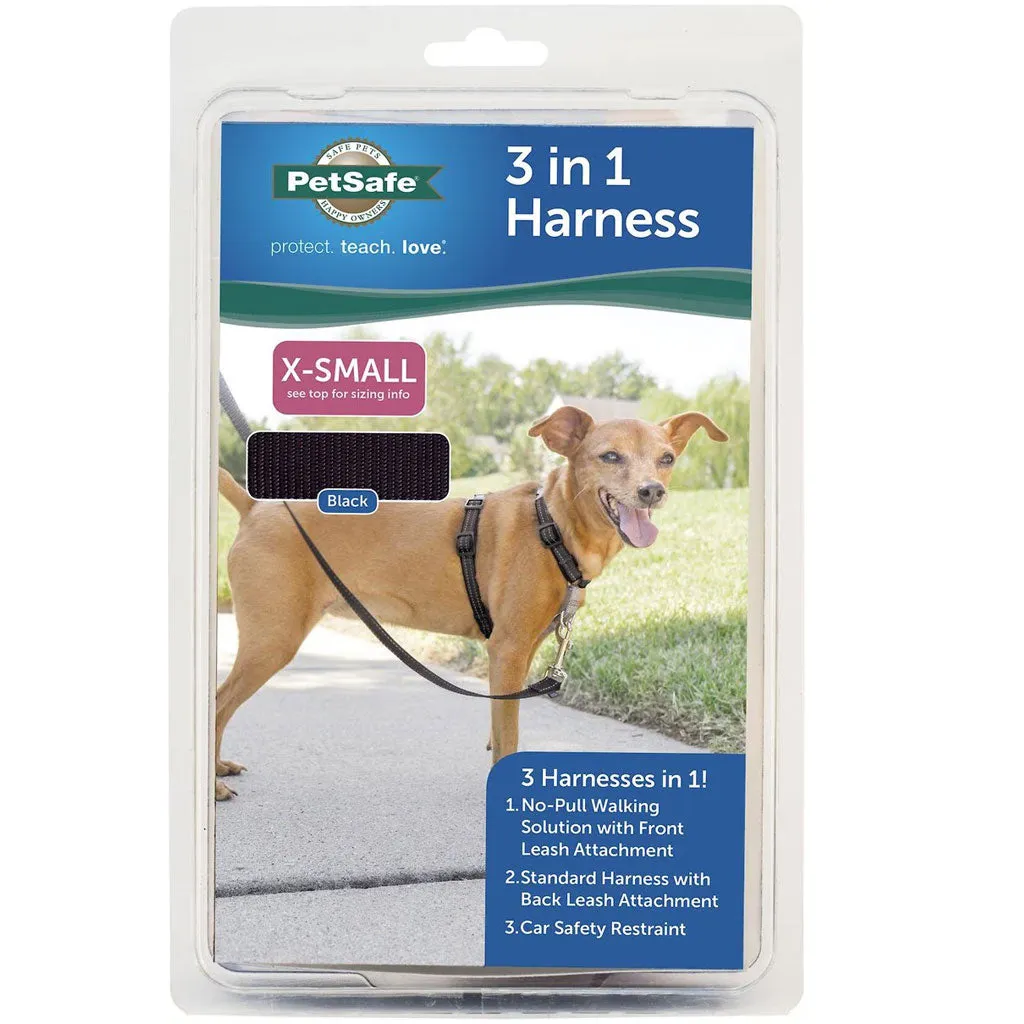 PetSafe 3-in-1 Dog Harness with Car Control Strap, Black