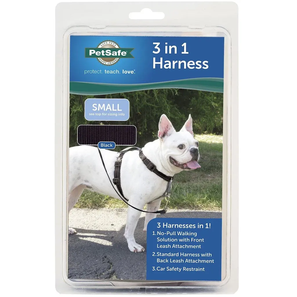 PetSafe 3-in-1 Dog Harness with Car Control Strap, Black