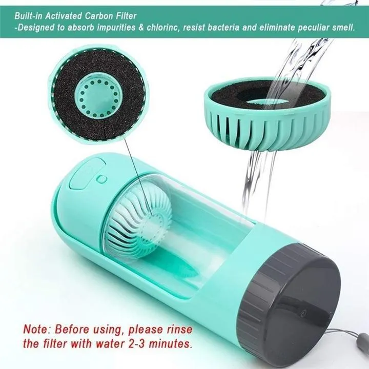 Portable Dog Water Bottle - 300ml - Carbon Filters (2pk)