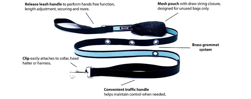 Smoochy Poochy 2tone Hands Free Leash 1" Wide