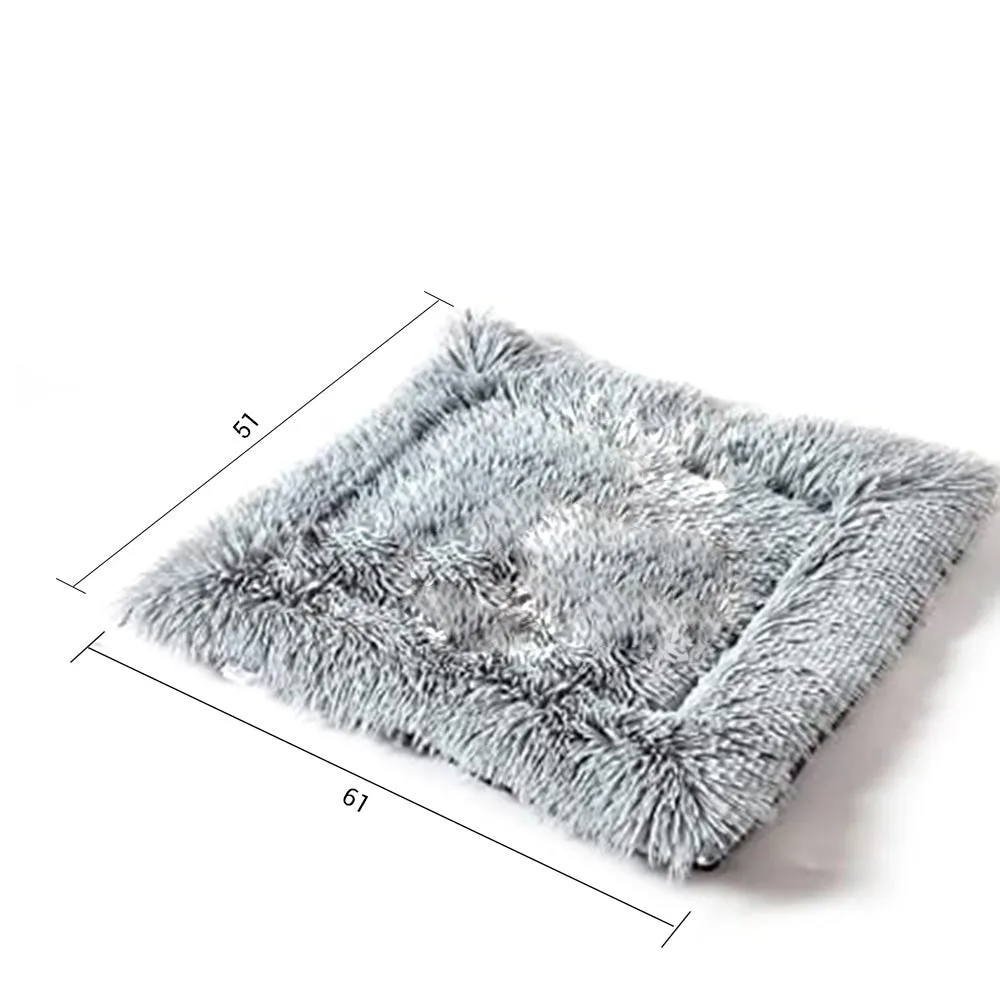 SOGA Black Dual purpose Cushion Nest Cat Dog Bed Warm Plush Kennel Mat Pet Home Travel Essentials