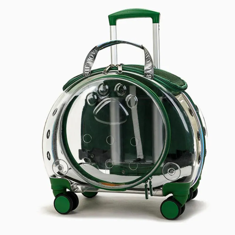 The new pet trolley case transparent go out portable pet backpack