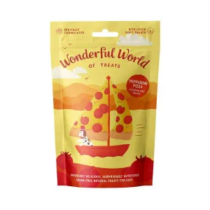 Wonderful World of Treats | Wheat Gluten Free, Natural Hand Baked Dog Biscuits | Pizza Pepperoni - 50g