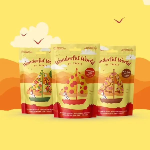 Wonderful World of Treats | Wheat Gluten Free, Natural Hand Baked Dog Biscuits | Pizza Pepperoni - 50g