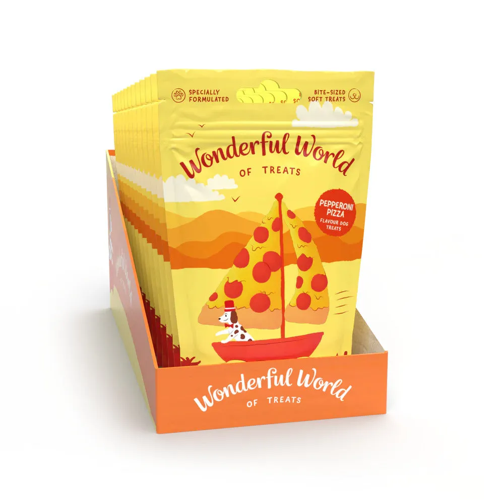 Wonderful World of Treats | Wheat Gluten Free, Natural Hand Baked Dog Biscuits | Pizza Pepperoni - 50g